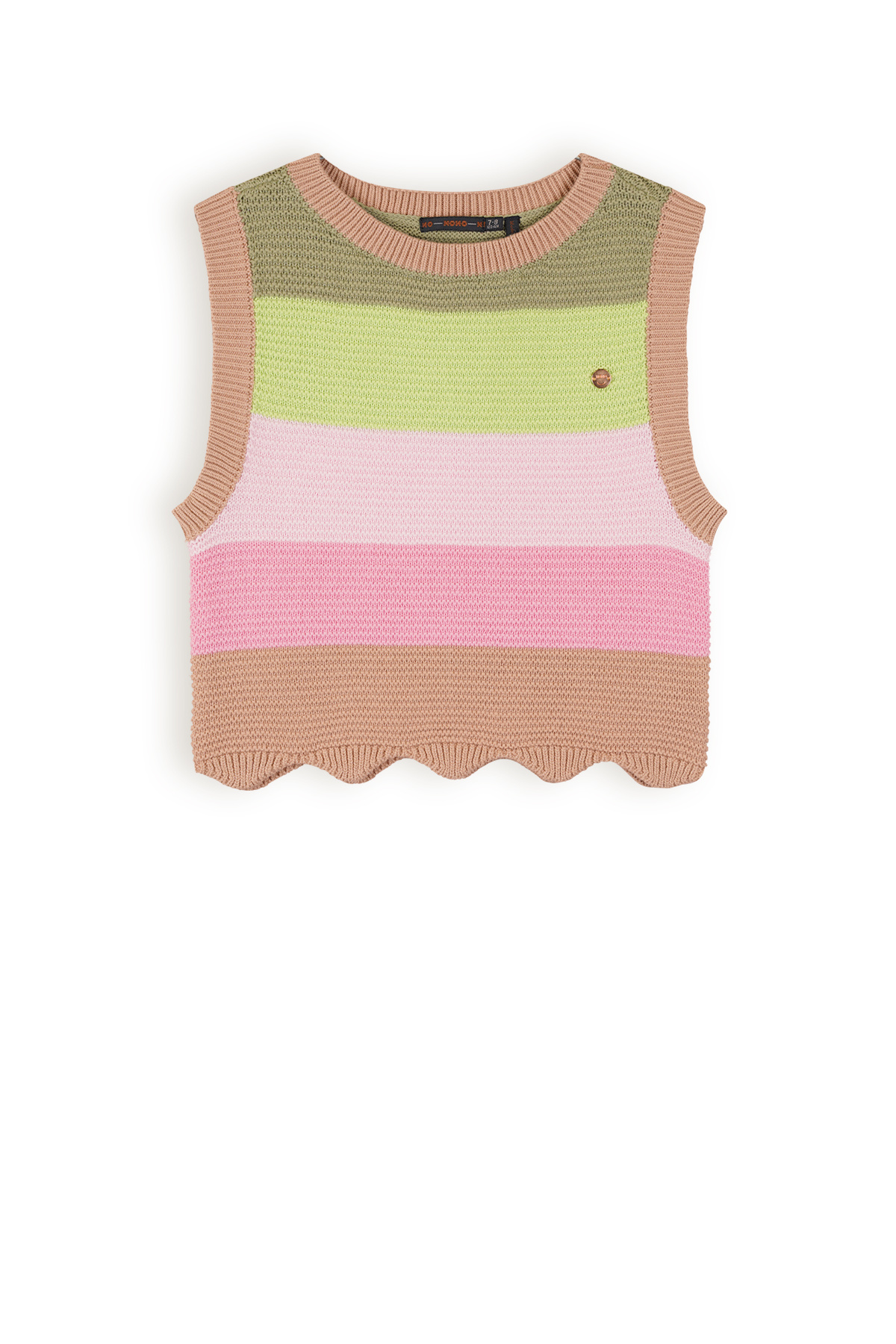 Meisjes spencer cropped gebreid - Kosmic - Zand blush