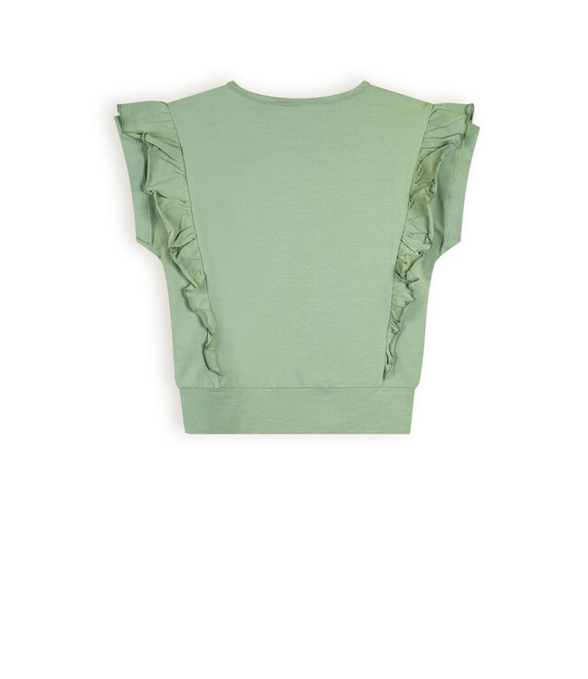 NoNo Meisjes t-shirt smock - Kety - Sage groen