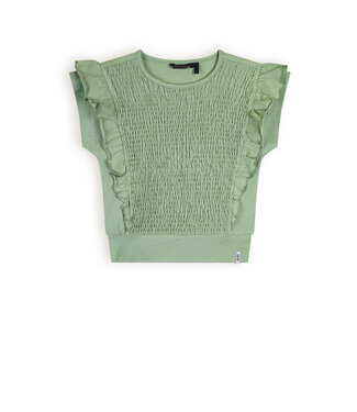 NoNo Meisjes t-shirt smock - Kety - Sage groen