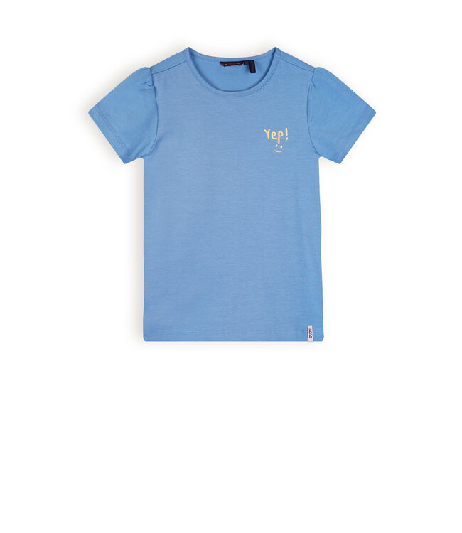 NoNo Meisjes t-shirt basic - Kono - Parisian blauw