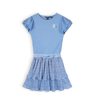 NoNo Meisjes jurk plisse - Morly - Parisian blauw