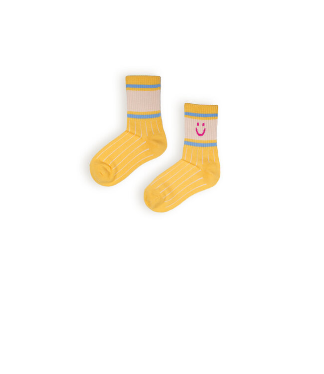 NoNo Meisjes sokken smiley - Riley - Abrikoos