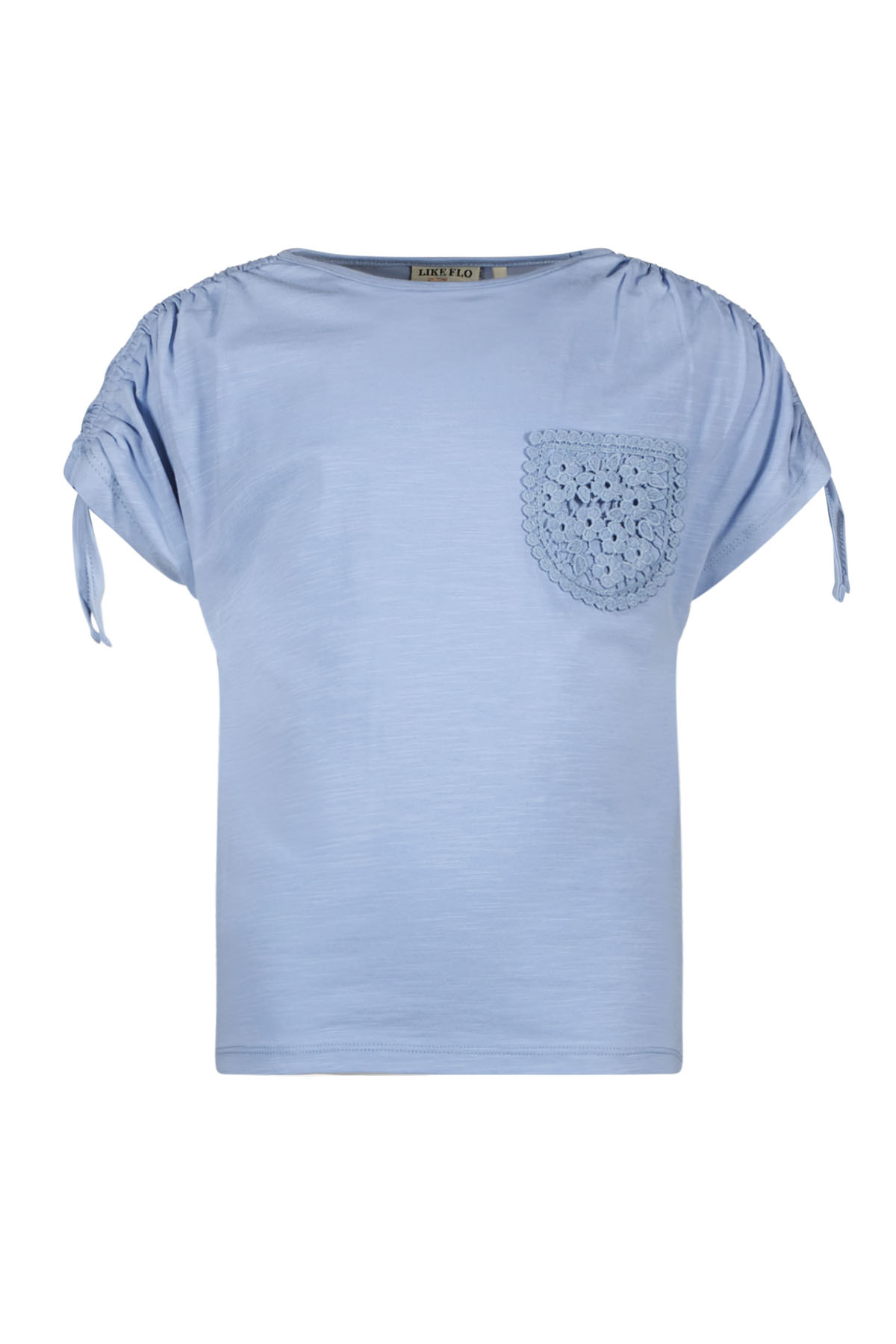 Like Flo F402-5405 Meisjes T-shirt - Ice blue - Maat 116