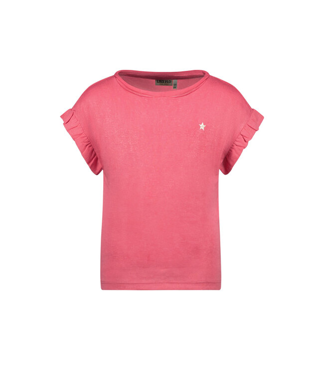 Like Flo Meisjes t-shirt slub metallic - Roze