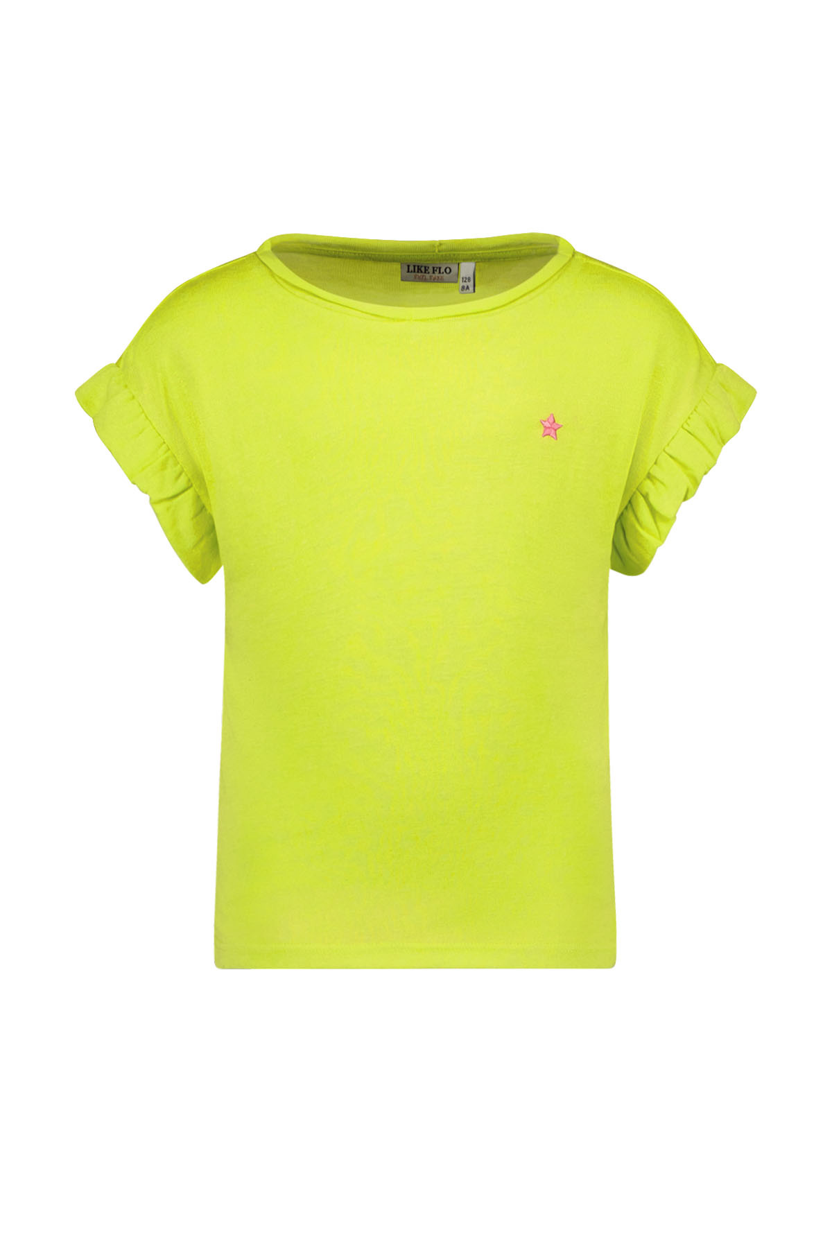 Like Flo Meisjes t-shirt slub metallic - Lime groen afbeelding