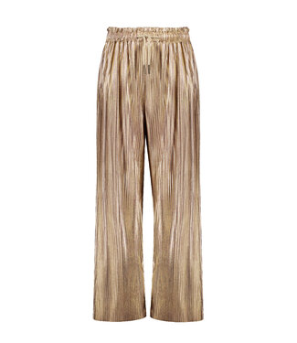 Like Flo Meisjes broek metallic plisse - Goud