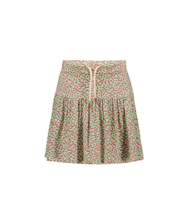 Like Flo Meisjes rok viscose crepe - Zacht groen stippen