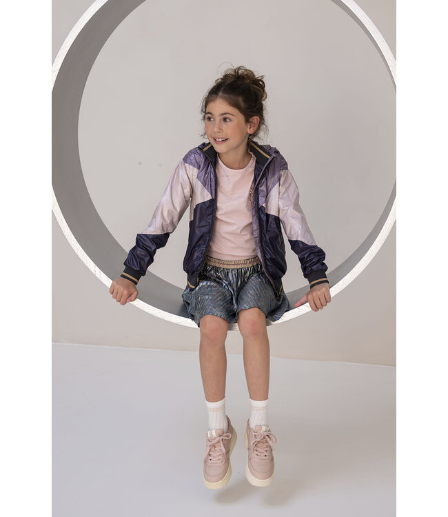 Like Flo Meisjes rok metallic plisse - Oil