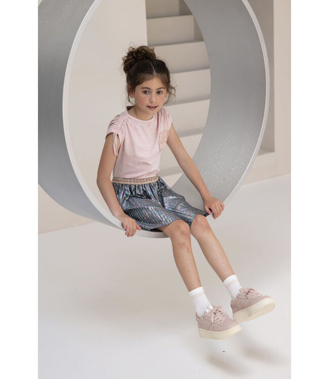 Like Flo Meisjes rok metallic plisse - Oil