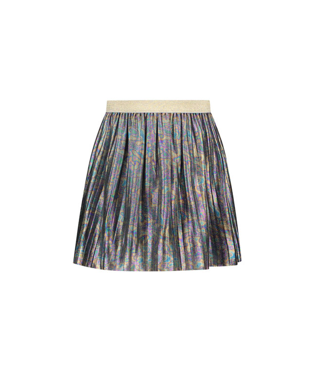 Like Flo Meisjes rok metallic plisse - Oil