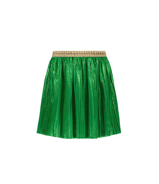 Like Flo Meisjes rok metallic plisse - Groen metallic