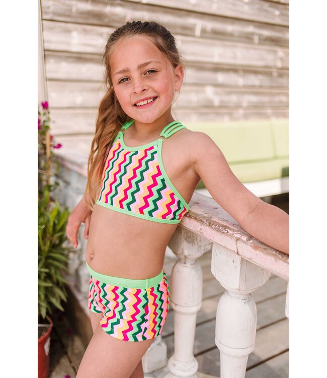 Just Beach Meisjes bikini - Multi colour zigzag