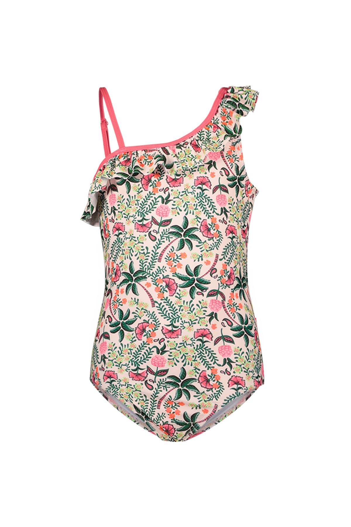 Just Beach J402-5016 Meisjes Badpak - Tropical palm - Maat 134-140