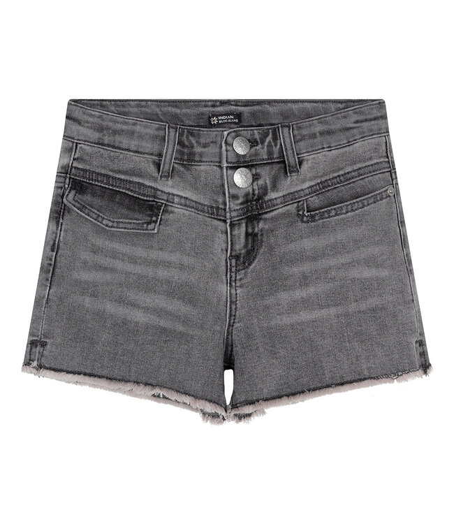 Indian Blue Jeans Meisjes jeans short pocket - Licht grijs denim