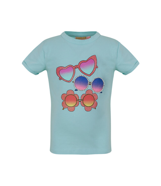 Someone Meisjes t-shirt - Leonie-SG-02-A - Licht aqua blauw