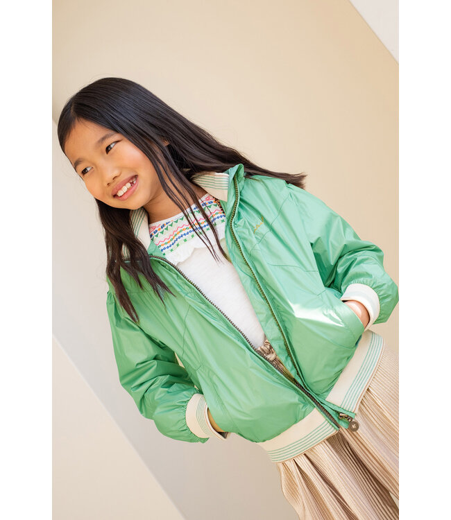 Like Flo Meisjes zomerjas met capuchon - Groen