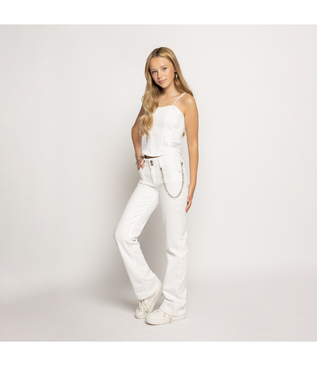 Frankie & Liberty Meisjes jeans top - Bustier - Krijt wit denim