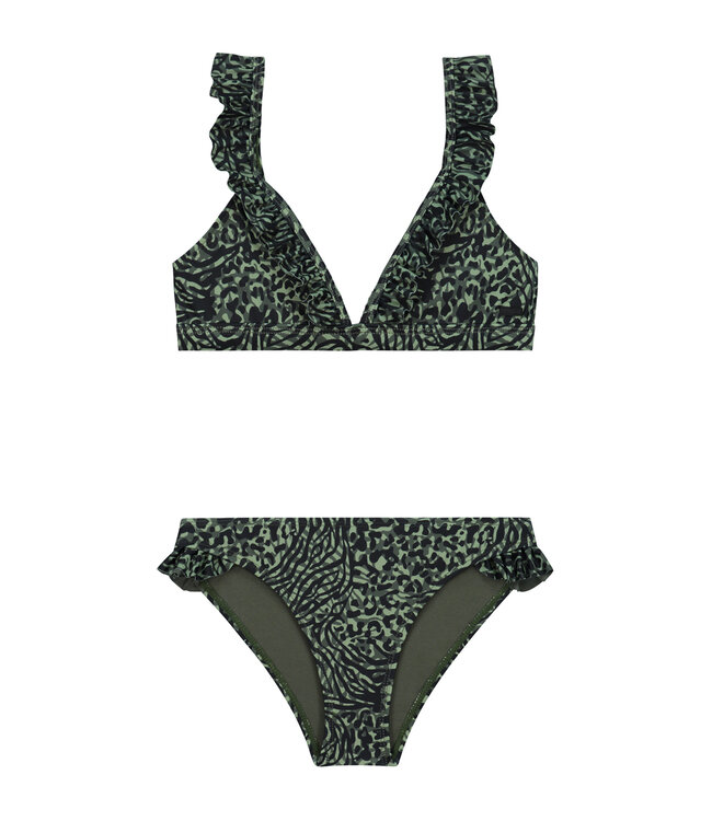 Shiwi Meisjes bikini triangel - Bella - Bos groen mixed animal