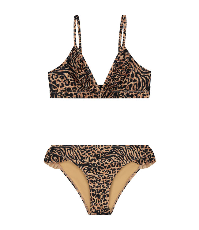 Shiwi Meisjes bikini triangel - Blake - Beige mixed animal