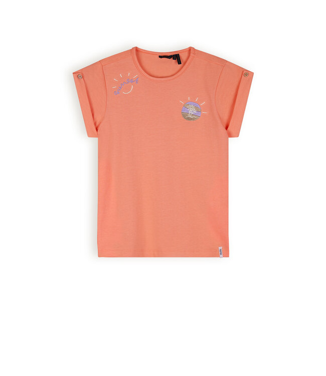 NoNo Meisjes t-shirt basic - Kiki - Lobster rood