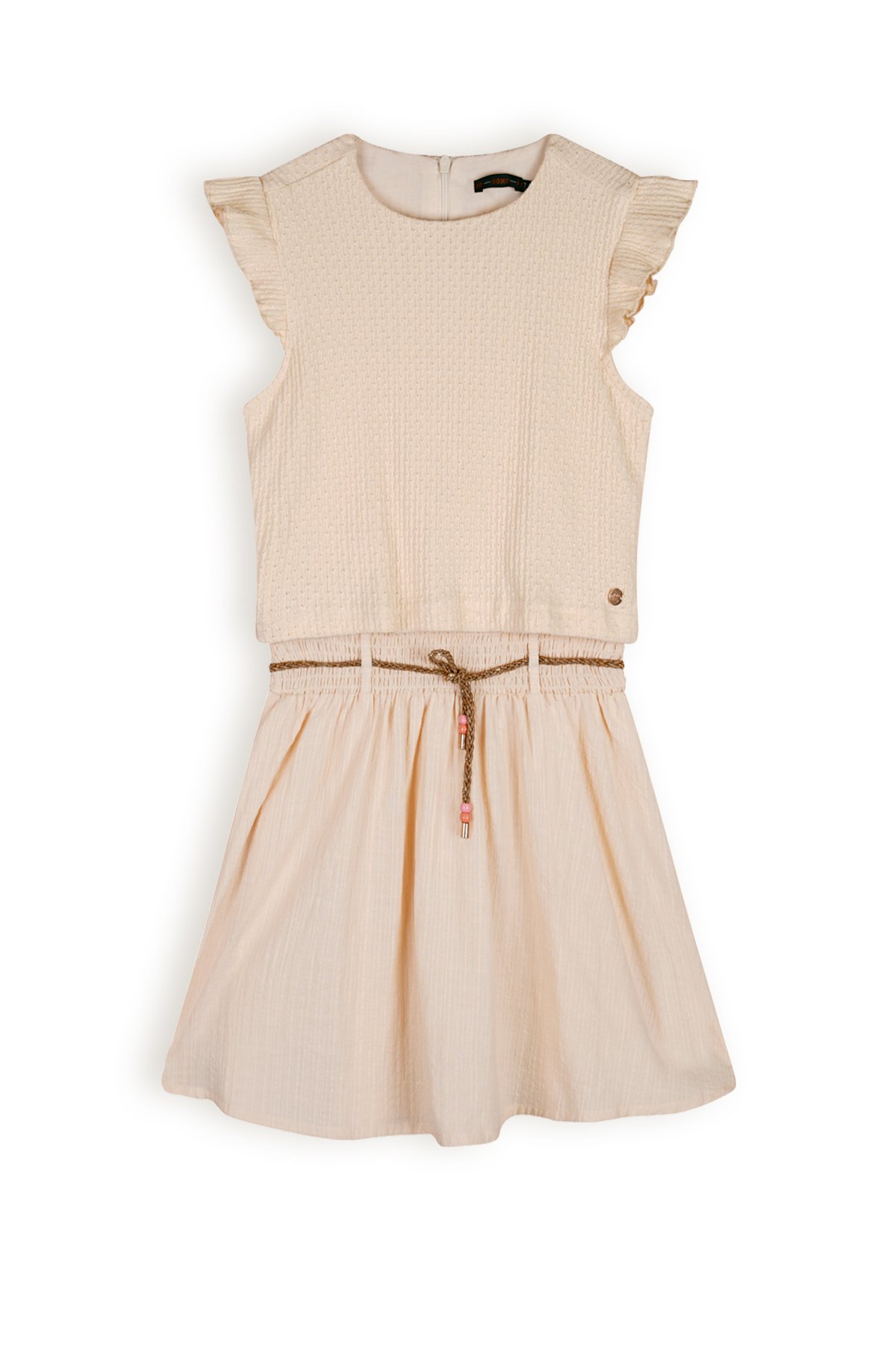 NoNo Meisjes jurk - Mayka - Pearled ivoor wit