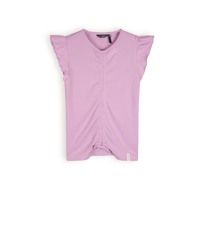 NoBell Meisjes t-shirt rib - Krisp - Vintage roze