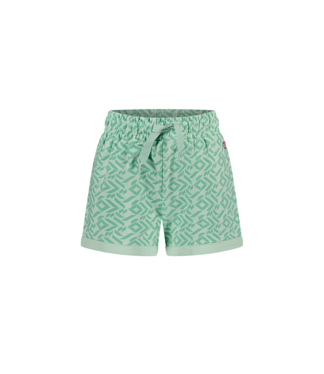 MAYCE Meisjes sweat short - Mint groen AOP