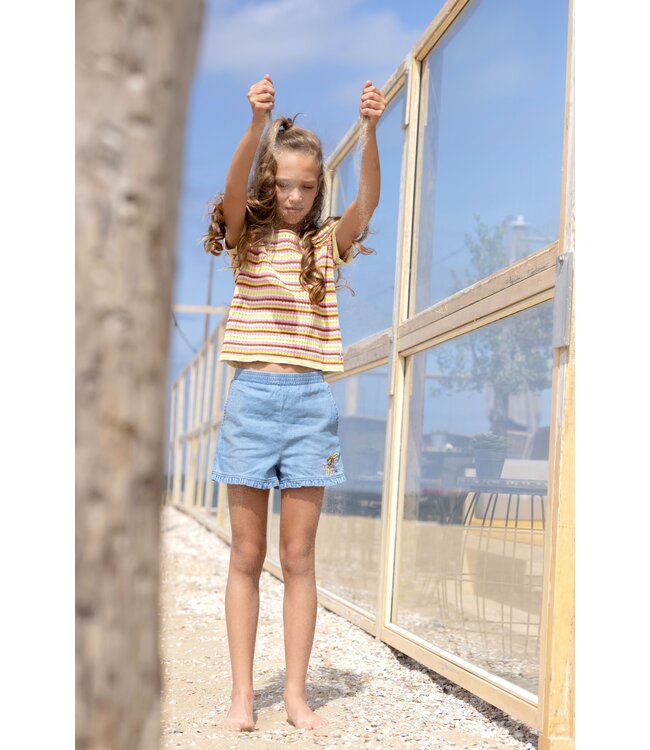 B.Nosy Meisjes t-shirt - Gaby - Glossy streep