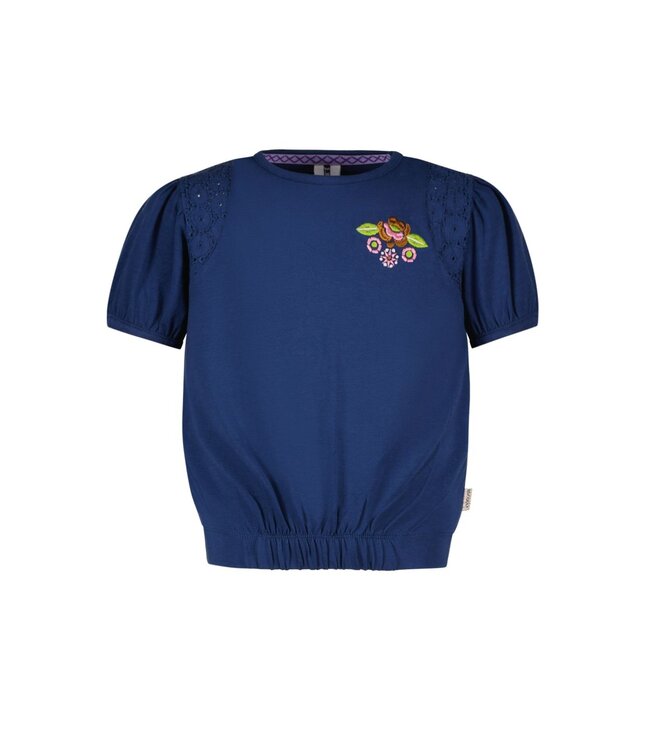 B.Nosy Meisjes t-shirt - Guusje - Lake blauw