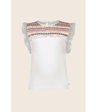 Like Flo Meisjes t-shirt slub fancy mesh