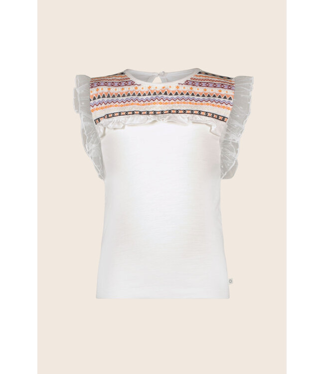 Like Flo Meisjes t-shirt slub fancy mesh