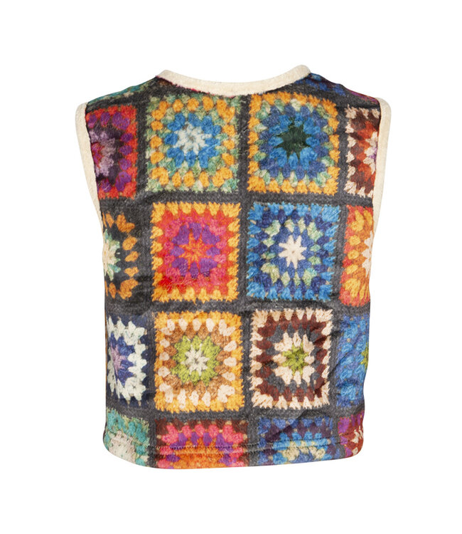 KIEstone Meisjes gilet - Plum - Multi color