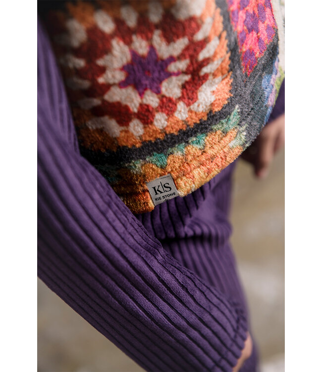 KIEstone Meisjes gilet - Plum - Multi color