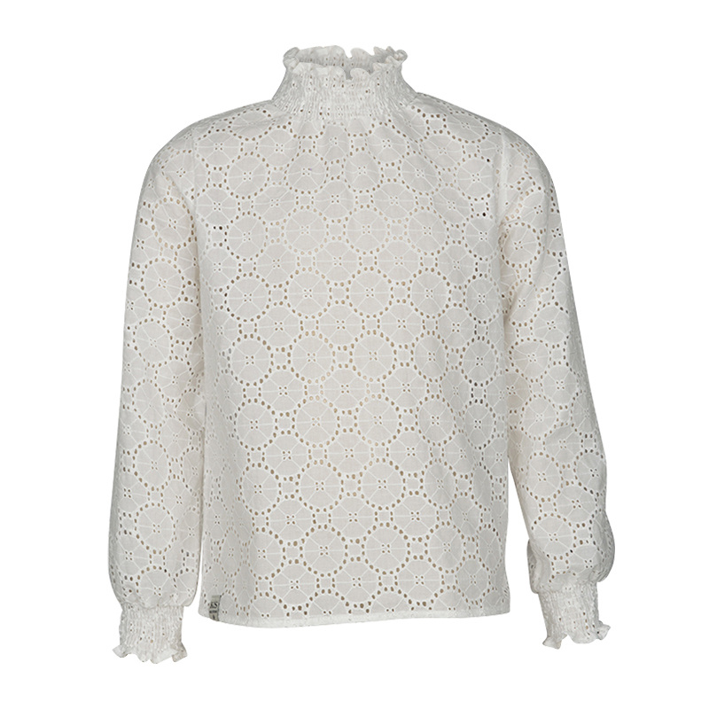 KIEstone Meisjes blouse - Fieke - Off wit