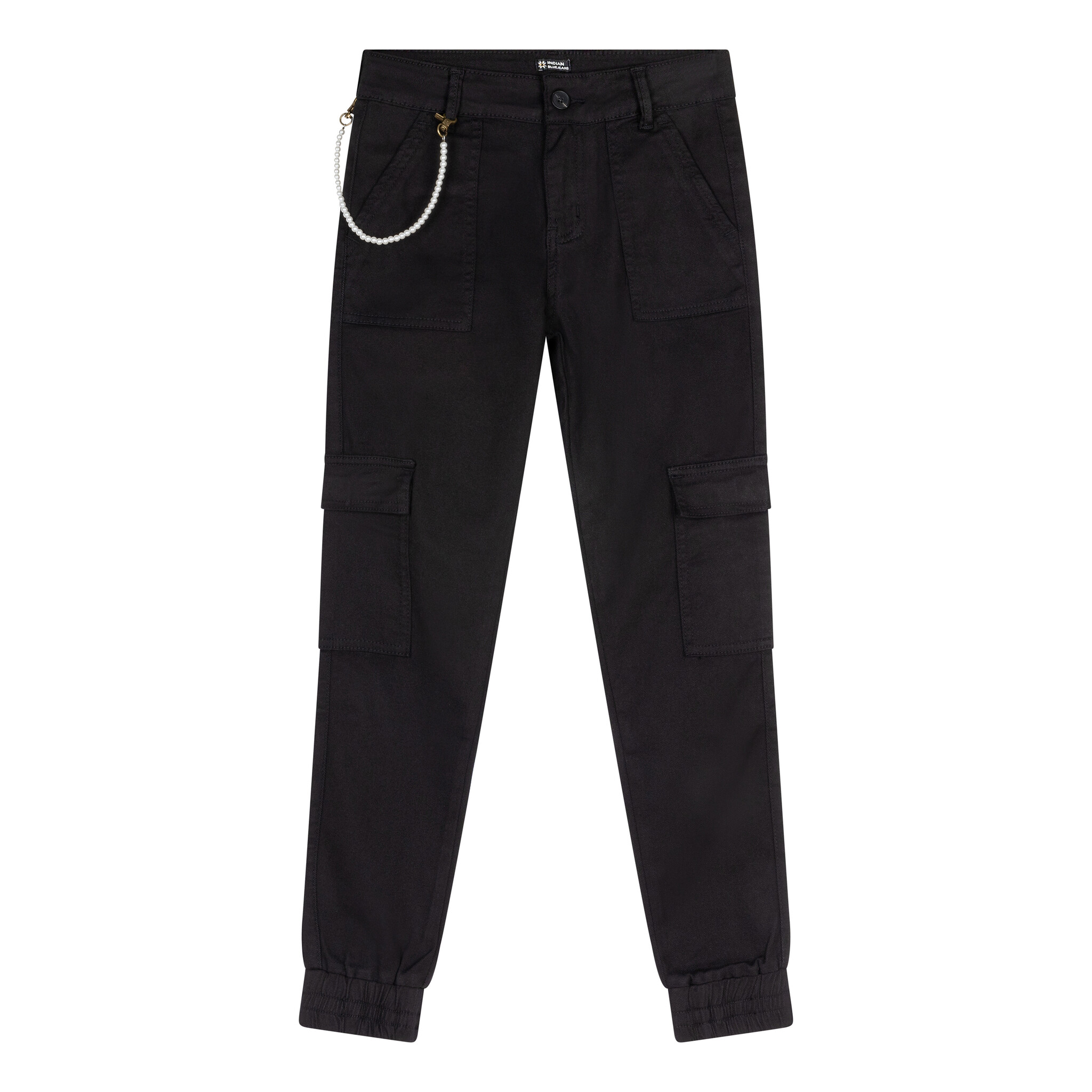 Meisjes cargo broek worker fit - Zwart