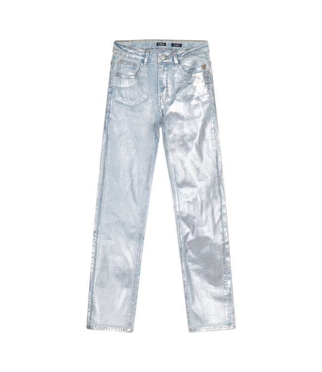 Indian Blue Jeans Meisjes jeans broek straight fit - Zilver grijs