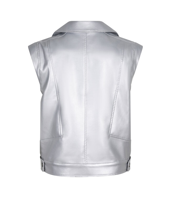 Indian Blue Jeans Meisjes gilet pu - Zilver grijs