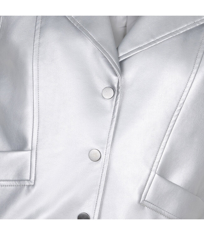 Indian Blue Jeans Meisjes gilet pu - Zilver grijs