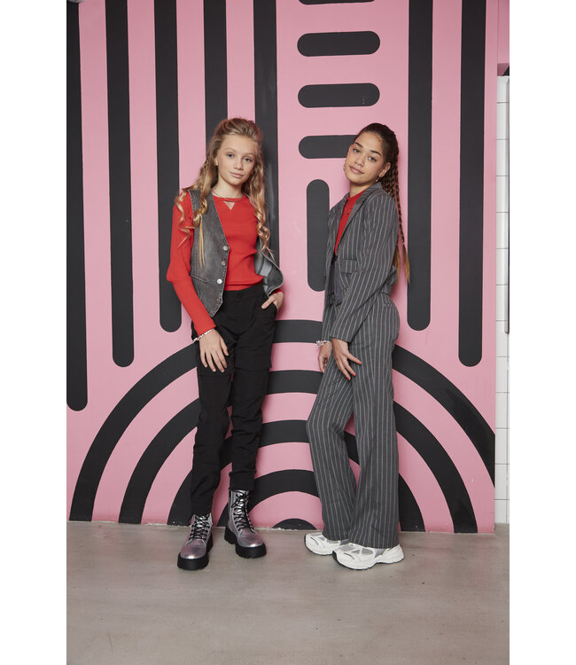 Indian Blue Jeans Meisjes t-shirt cropped - Poppy rood