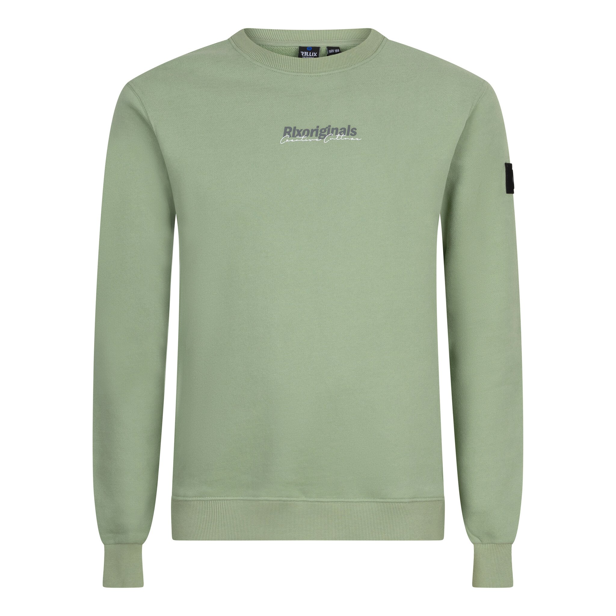 Jongens sweater creative brushed - Dusty lime groen