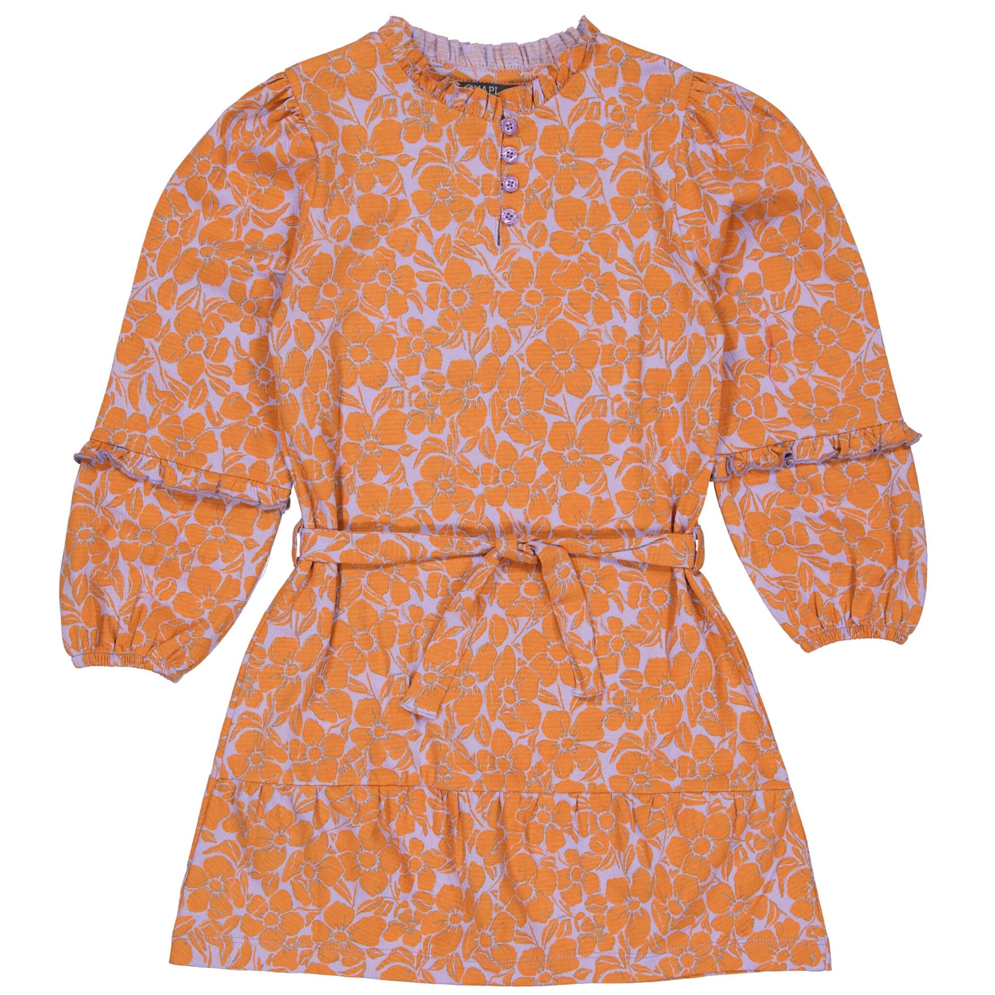 Quapi Meisjes jurk - Davide - AOP Oranje bloemen Quapi Meisjes jurk - Davide - AOP Oranje bloemen