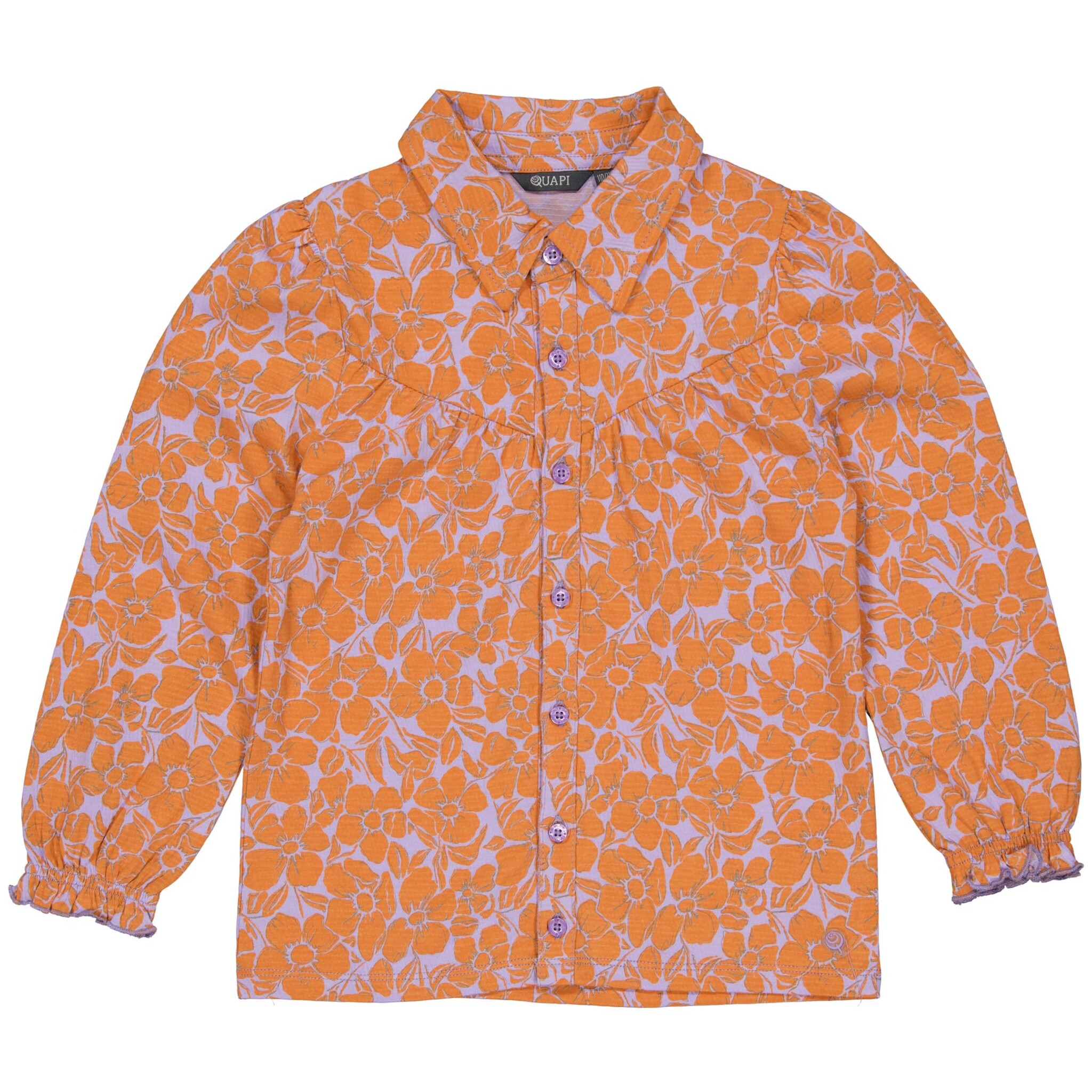 Quapi Meisjes shirt - Diewke - AOP Oranje bloemen afbeelding
