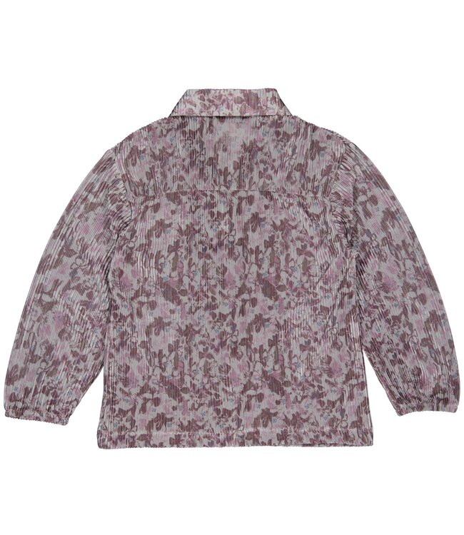 LEVV Little Meisjes shirt - Pippi - AOP Zacht grijs bloemen