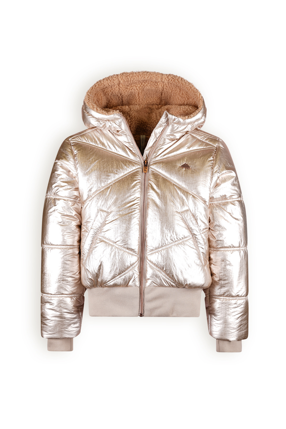 Meisjes winterjas bomber met capuchon - Boy - Pearled ivoor