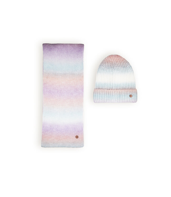 NoNo Meisjes muts & sjaal regenboog - Radient - Lupine Lilac