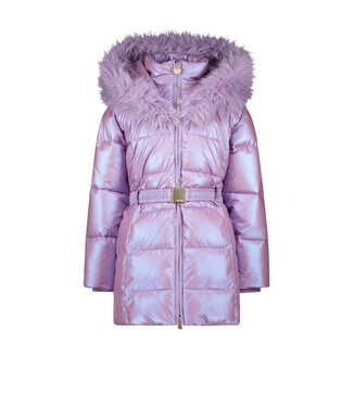 Le Chic Meisjes winterjas met capuchon en fur kraag - Bodette - Sweet plums