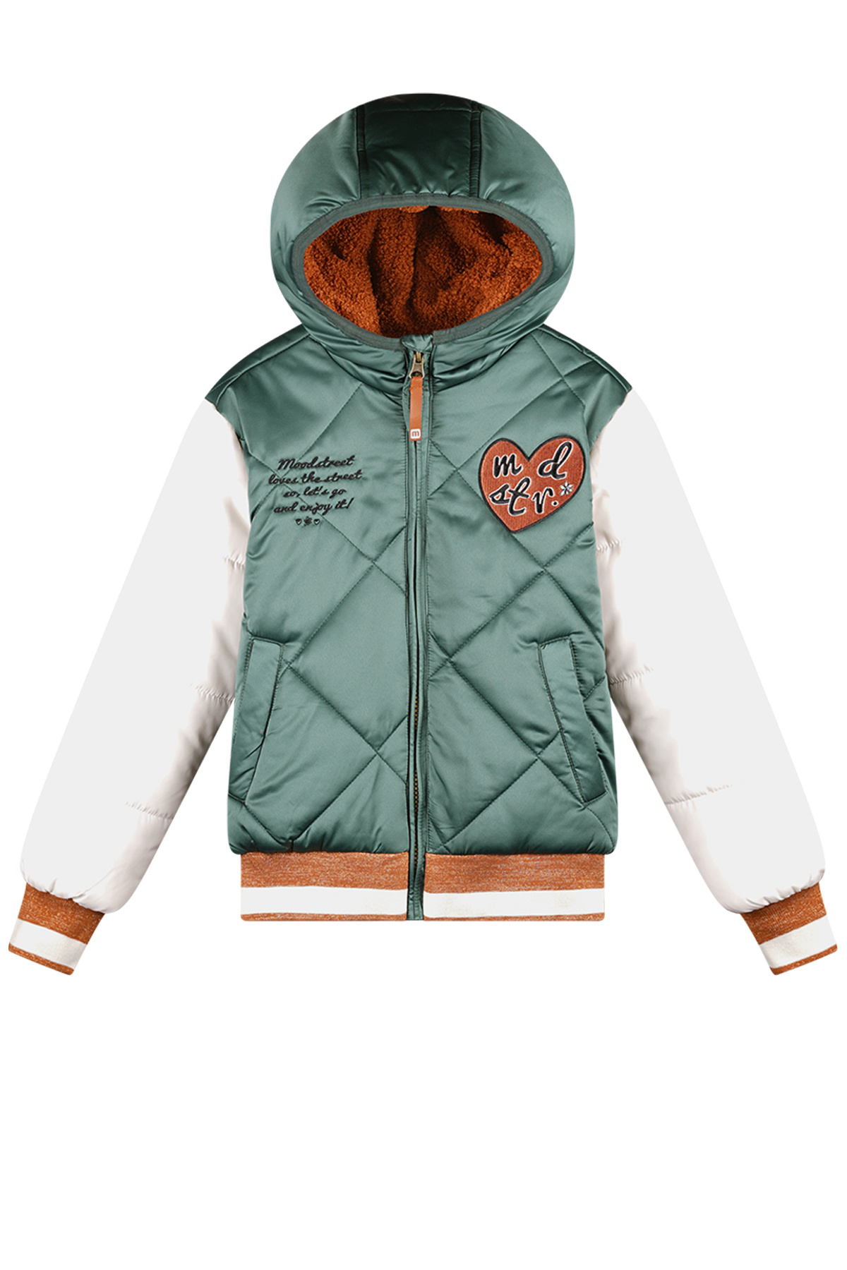 Moodstreet Meisjes baseball winterjas - Joy - Shaded groen Moodstreet Meisjes baseball winterjas - Joy - Shaded groen