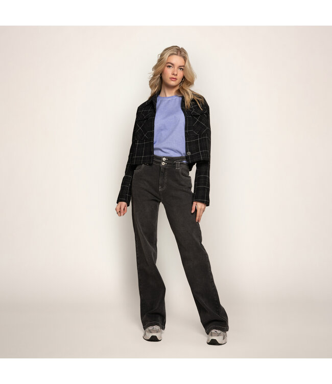 Frankie & Liberty Meisjes broek - Frankie Straight Leg - 03.3 Off Black