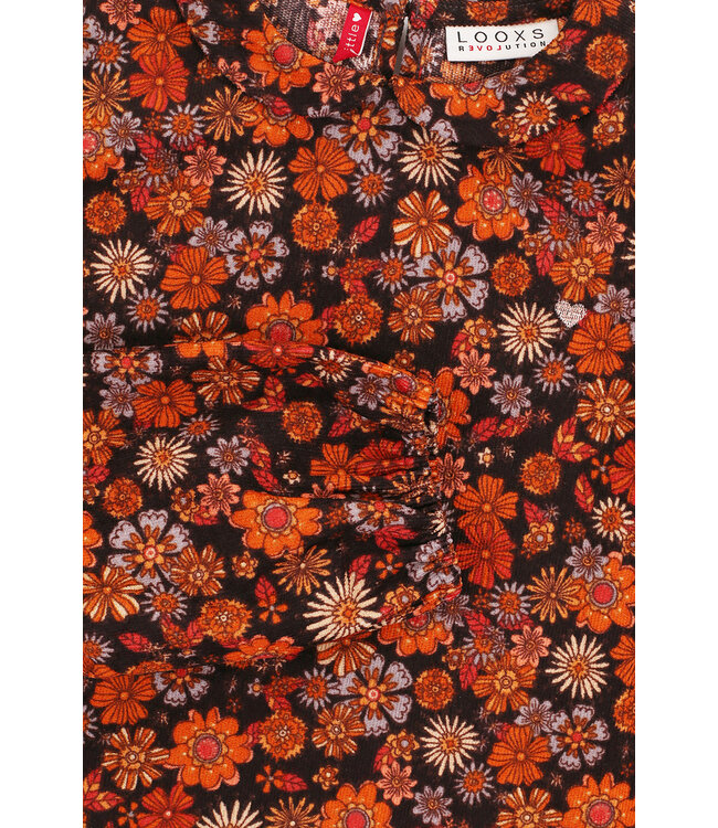 LOOXS Little Meisjes blouse retro rib - Retro floral