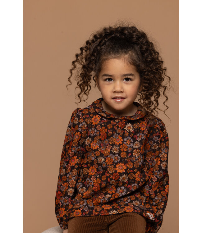 LOOXS Little Meisjes blouse retro rib - Retro floral
